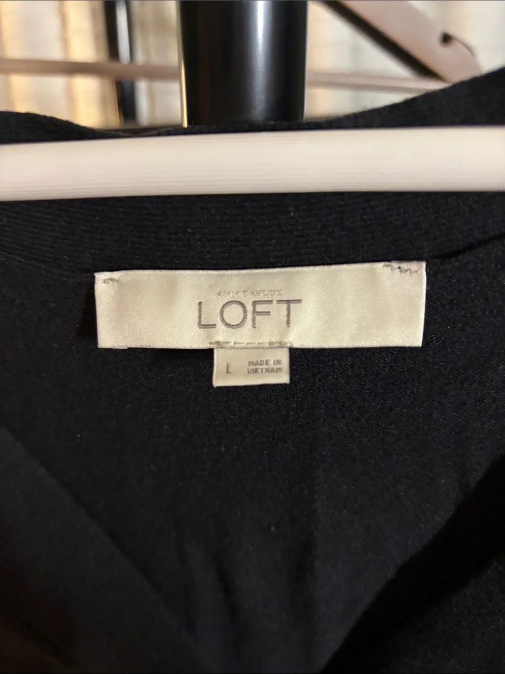 LOFT Black V-Neck Button Cardigan